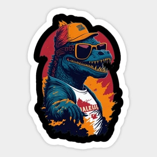 Retro Godzilla Sticker